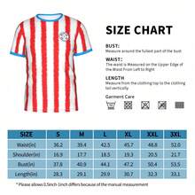 2026 World Cup Paraguay Football Short-Sleeve 3D Graphic T Shirt Lightweight And Breathable Sports Jersey - 彩色 - 查看 4