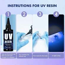 Nhựa UV 100g-500g - Bộ nhựa UV nâng cấp, loại cứng trong suốt như pha lê, nhựa epoxy UV đóng rắn bằng tia cực tím dùng làm đồ thủ công và trang sức - Nhựa UV - Xem 4