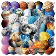 50 piezas Juego de pegatinas de planetas, pegatinas decorativas para funda de teléfono, portátil, cuaderno, monopatín, guitarra, regalo de vacaciones - Multicolor - Ver 7