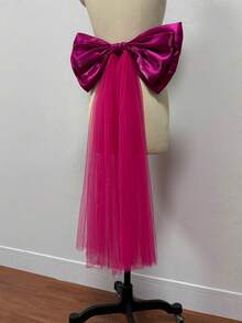 1 chiếc nơ satin bóng màu hồng bằng vải organza (39cm) + 1 dải ruy băng voan dài 75cm để trang trí eo. - Nhiều màu - Xem 11