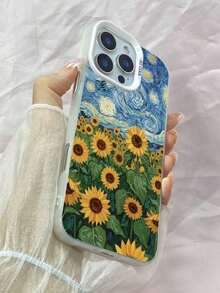 LY574 Vincent van Gogh La noche estrellada Girasoles Caja del teléfono,Funda para iPhone 11 12 13 14 15 16 17 Pro Max 7 8 14 15 16 Plus Air 16e XR X XS Max para Galaxy A03 Core A03S A02S M02S F02S A04E M04 F04 A04 A05S A05 A06 A12 M12 F12 A13 A04S A15 A16 A24 M34 A34 A25 A32 A35 A55 A54 A50 Pura 70 Pro Ultra para Honor 90 GT Magic6 Magic7 Pro X5 Plus X5B X6B X6C X7A X7B X7C X8A X9A X8B para Redmi Note 13 14 10 11 12 Pro Plus 14C 14R 12C 9 9A Mi 15 14 13 12 Ultra 15S Pro para Pixel 6A 7A 7 8 Pro para Moto G34 G54 G84 G86 G05 G10 G24 G13 G14 G15 G22 G35 G56 para Vivo Y17 Y35 Plus Y36 Y37 para OPPO A5 Pro 5G A58 A35 2021 A72 A96 A97 A32 A55 A57 A16 Reno10 Reno11 Reno12 Reno13 Reno14 Reno7 Pro Plus Find X8 Ultra X8s Plus, cubierta de teléfono de parachoques a prueba de golpes de TPU suave mate IMD duro delgado de moda + PC - Plateado - Ver 2