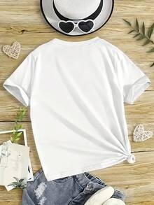 SIX SEVEN Graphic T-Shirt Number Six And Seven - Short Sleeve Cotton Casual Summer T-Shirt With Number Print, Round Neck, Comfortable Casual Wear For Playing, Easy Care - 白色 - 查看 3