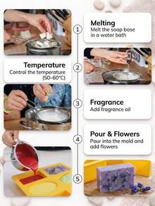 مجموعة DIBYS لصنع الصابون اليدوي DIY - مجموعة حرفية كاملة لصنع الصابون، تتضمن قاعدة صابون الجلسرين البيضاء (خالية من SLS)، زيوت عطرية، ألوان وأعشاب طبيعية | مناسبة للمبتدئين والبالغين مجموعة صنع الصابون اليدوي | مجموعة هدايا هواية إبداعية لصنع الصابون في المنزل - أبيض - مشاهدة 4