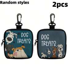 Ziplock Dog Treat Bag - Portable Polyester Pet Snack Pouch, Suitable For Outdoor Activities And Walking, Colorful Design, Single-Sided Printing, Transparent On One Side, Essential For Dog Walking | Vibrant Dog Accessories | Durable Zipper Closure - A - View 12
