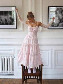 Women Midi Dresses - Rose - View 3