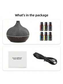550ml Essential Oil Diffuser Humidifier with 6 oils.UltraQuiet Aromatherapy Diffuser for Sleep & Home. - Mist - Ver 8