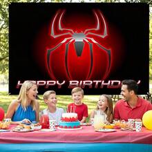1pcs M Arvel S Pider-Man Birthday Backdrop Superhero Happy Birthday Party Banner Outdoor Garden Yard Grass Photography Background Wall Hanging Decoration Theme Party Photo Booth Props Studio Backdrop For Fans Celebrations Indoor Room Decor - Nhiều màu - Xem 6