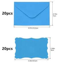 10/20 piezas Mini sobres de estilo occidental coloridos y 10 piezas Tarjetas de felicitación con borde ondulado de color aleatorio. Incluye tarjetas en blanco de alta calidad y sobres autoadhesivos, sobres pequeños para postales, tarjetas de regalo de color mixto retro, adecuado para bodas, cumpleaños y otras ocasiones - sobre pequeño - Ver 10
