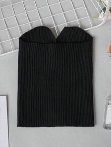 Áo croptop camisole ôm sát cổ V không tay buộc dây, móc len dệt màu trơn phong cách Y2K, thời trang dạo phố nghỉ dưỡng lãng mạn màu đen - màu đen - Xem 6