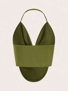 Top Halter de Fiesta  Solid Concert con Frente Drapeado y Espalda Descubierta - Rosa 3 - Ver 8
