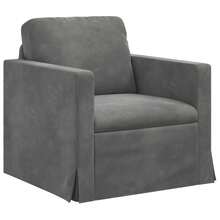Ensemble canapé 2 pièces , gris foncé, 198 x 78 x 80 cm, velours - Gris - Voir 4