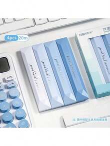 4支360°旋转双面胶笔，大容量，隐形胶，适用于剪贴簿、DIY手工、学校及办公用品、手工日记、艺术项目 - 高品质，多种颜色可选，5米 x 6毫米 - 筆型點點膠 - 查看 8