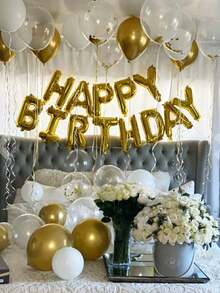 1 pieza Globo de letra de oro de 16 pulgadas, 26 letras de la A a la Z, adecuado para fiesta de cumpleaños, pancarta de frase personalizada, compromiso, boda, aniversario, ceremonia de graduación, decoración de pared, decoración de fiesta festiva - oro - Ver 4