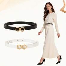 1/2/3/4pcs Minimalist Fashion Figure-8 Buckle Belts For Women, Elegant High-End Design For Dresses, Coats, Casual Daily Wear, Suitable As Gifts - Multicolor - View 16