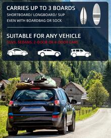 Abahub Soft Roof Rack Pads With 2 Tie Down Straps, 2 Tie Down Ropes, 2 Hood Loops And Storage Bag, For Surfboard, Kayak, Canoe, Heavy Duty Universal Car Roof Racks System - White - View 2