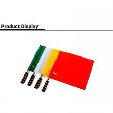 Banderas de salida de mano rojas y blancas de varias piezas, banderas de mando con asta de acero inoxidable, banderas de árbitro para día deportivo, banderas de señalización escolar de para múltiples escenarios - multicolor - Ver 3