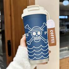 Miniso Cốc cà phê giữ nhiệt hình cờ hải tặc Mũ Rơm trong One Piece, làm bằng thép không gỉ, có nắp đậy, thiết kế hai ngăn uống, bền chắc. - Nhiều màu - Xem 8