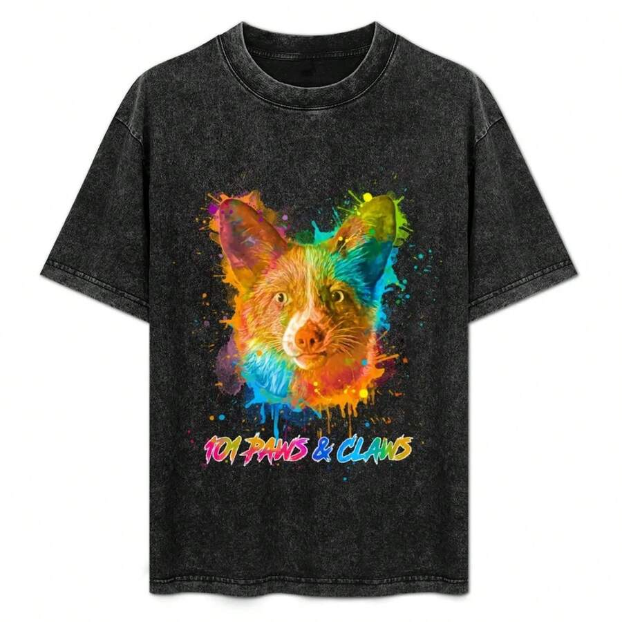 Grogu The Fox T-Shirt Comfortable Basic Crew Neck Tee - Black - View 1