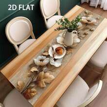 1 chiếc khăn trải bàn dài Merlard họa tiết hoa cổ điển, họa tiết tranh sơn dầu 2D, chất liệu polyester bền chắc, lý tưởng cho các bữa ăn ngày lễ và tiệc ngoài trời, phù hợp cho phòng ăn gia đình, nhà hàng, nhà bếp, trang trí bàn tiệc. Kích thước: 33x90/120/160/183/200CM - Vàng - Xem 4