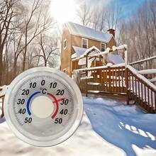 Round Dial Thermometer, Window/Indoor/Outdoor/Wall-Mounted/Garden/Home Use, Plastic Material, Temperature Range -50°C~50°C, No Battery Required, Analog Temperature Gauge - Mechanical Thermometer - View 2