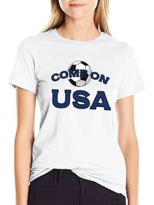 USMNT 2026 World Cup Cotton T-Shirt | 180gsm Premium Cotton, Moisture-Wicking Fabric | Uncle Sam's Team Unisex Casual Short Sleeve Tee For Men & Women, Year-Round Comfort, Machine Washable, Ideal Gift For USA Football Supporters - White - View 7