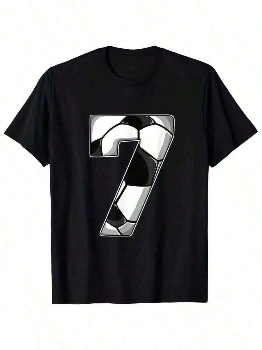 Men's Casual T-Shirt, Printed T-Shirt: Casual Short-Sleeved T-Shirt With Round Neck, Suitable For Outdoor Activities, Comfortable Short-Sleeved T-Shirt With Round Neck, Spring And Summer Clothing, Suitable For Any Occasion, Solid Color, Casual, Suitable For Travel And Daily Wear. - 黑色 - 查看 1