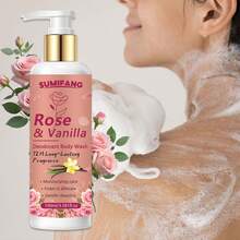 SUMIFANG Sữa tắm 100ml hương hoa hồng và vani lãng mạn, lưu hương suốt 12 tiếng, khử mùi và kháng khuẩn, dưỡng ẩm và làm mềm da, với bọt kem mịn và khả năng làm sạch nhẹ nhàng. - Rose - Xem 9