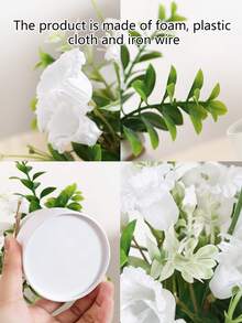 1pc 7.8inch(H) Artificial Flower Pot Home Living Room Bedroom Bathroom Dining Room Tabletop Decor Wedding Party Scene Decoration - Multicolor - View 9