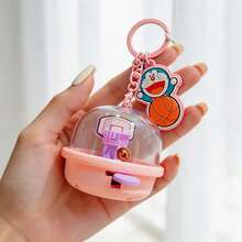 MINISO Doraemon Mini Basketball Game Keychain Cute Cartoon Bag Charm Hanging Accessory For Keys, Backpack, School Bag, Travel, Fun Toy Decoration, Collectible Gift Idea, Multiple Designs Available - Style 2 - View 1