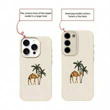 Fashionable Printed Cell Phone Case 20261pc, Vacation Style, TPU Material, Summer Coconut Tree Design, Compatible With Phones, Spring Gift, International Version, Not The National Version - White 9 - View 7