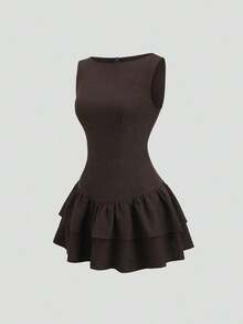 Women Plus Size Sports Dresses - Café - View 7