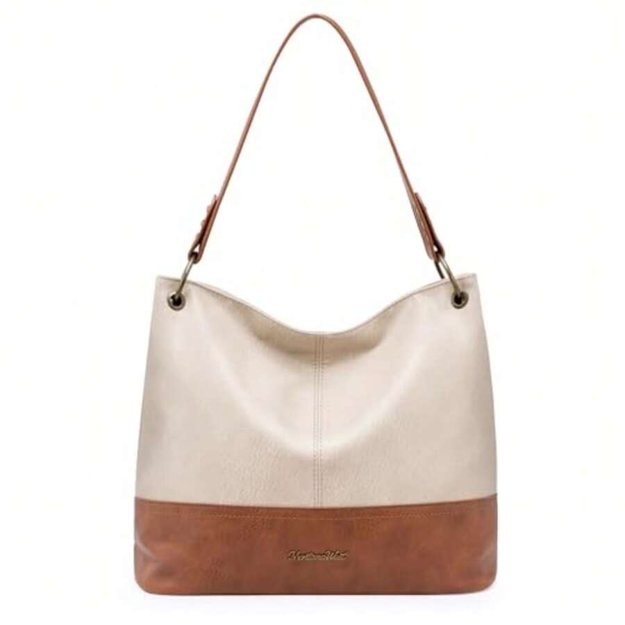 Hobo Bag For Ladies Shoulder Handbags With Back Pocket Purses, With Zipper, Purses, With Zipper - A-light Cream - View 1