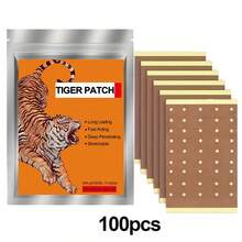 10/50/100 piezas Parche de Tigre - Gipsita con forma de tigre chino, pegatina de almohadilla de calentamiento súper para la espalda, adecuada para rodilla, cuello, hombro y articulaciones musculares - Multicolor - Ver 10