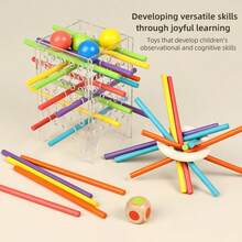 Children's Puzzle 3-In-1 Game Color Drawing Stick Parent Child Early Education Puzzle Interactive Toy Sensory Integration Training Game Puzzle Toy Logical Thinking Board Game Focus Hand Eye Coordination Training Color Matching - Interactive Board Games - View 5