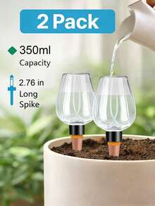 Thiết bị tưới cây tự động chậm giọt 17,5oz, hệ thống tưới nhỏ giọt tự động, không cần điện, không cần pin, điều chỉnh lưu lượng nước, dụng cụ tưới vườn tiết kiệm sức lao động, dung tích lớn, cung cấp nước lâu dài, chất liệu bền có thể tái sử dụng. - Nhiều kiểu dáng - Xem 1