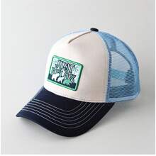 Polo de golf , Gorra de golf, Gorra de golf, Gorra de golf, Para hombre, Para mujer, Gorra con visera, Sombrero de sol para mujer, Nueva gorra de béisbol de malla con bordado de parches y bloques de color estilo americano primavera/verano para hombre y mujer, Gorra de pico de pato versátil, transpirable y con protección solar 2026 - Gorra de malla con apliques y bloques de color: color blanco roto con visera marrón. - Ver 10
