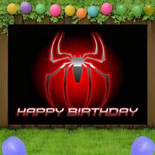 1pcs M Arvel S Pider-Man Birthday Backdrop Superhero Happy Birthday Party Banner Outdoor Garden Yard Grass Photography Background Wall Hanging Decoration Theme Party Photo Booth Props Studio Backdrop For Fans Celebrations Indoor Room Decor - Nhiều màu - Xem 1