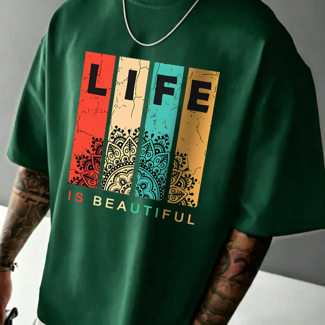 Simple Studio | Men's Casual Graffiti Print Short Sleeve T-Shirt | Suitable For Summer | Comfortable & Breathable | Fashion