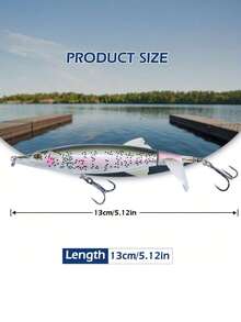 GOTURE 3pcs Realistic 3D Fish Eye Propeller Lures, Durable Double Ring Design, Built-In Rattle, High-Quality Blood Groove Hooks, Practical Surface Trolling Lure - Multicolor - View 2