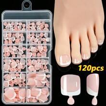 120-Piece French Manicure Set In 9 Colors, Short Square Style, Full Coverage Press-On Nails In Summer Pink And Glossy Brown. - Beige - View 12