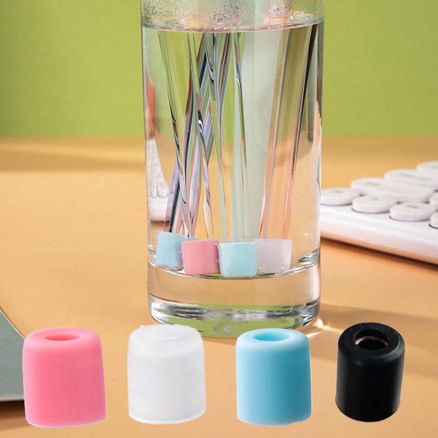 Punta de Pajita de Silicona Reutilizable - Funda Protectora Multicolor para Pajitas de Acero Inoxidable de 10mm de Ancho, Adecuada para Decoraciones de Cocina y Fiestas Festivas - 10 mm de diámetro interior - Ver 1