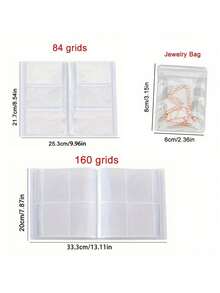 1 pieza Álbum de almacenamiento de joyas transparente, caja de joyas multifuncional, bolsa de almacenamiento de gran capacidad adecuada para guardar anillos, collares, aretes y pulseras, adecuada para almacenamiento diario, almacenamiento clasificado para proteger sus joyas preciadas de rasguños y enredos con un diseño compacto y ligero - multicolor - Ver 5