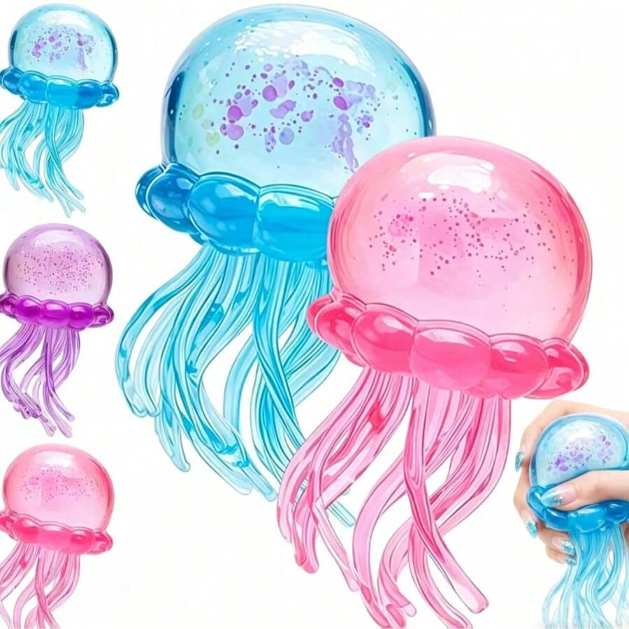 TPR Soft Jelly Jellyfish Squeeze Toy, Realistic Mini Octopus Squishy Stress Relief Toy For Office - 1PC - View 1