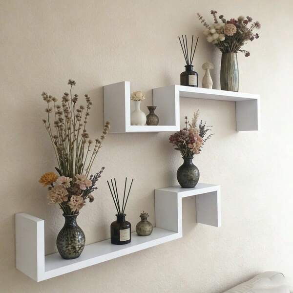 Floating Storage Shelf, Wall Mounted Rack For Books, Magazines, Decorative Items, Toys Display, Boho Nordic Style Wall Hanging Shelf, Suitable For Bedroom, Living Room, Dining Room, Kitchen, Office, Small Plant Holder