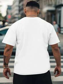 Raised In The Old School Hip Hop 2025 Summer Outdoor Sports And Casual Short Sleeve T-Shirt For Latest Fashion Men's Oversized Printed T-Shirt Loose Base Shirt Versatile Crew Neck Top Breathable And Comfortable, PLUS SIZE - 白色 - 查看 5