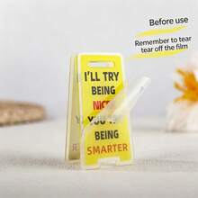 2pcs Acrylic Motivational Desk Sign "You're Awesome Sometimes, This Is Your Reminder" With Yellow Background And Positive Affirmation, Desktop Decor For Home, Office, Bedroom, Gift - View 4