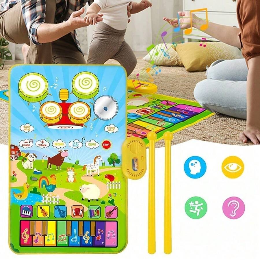 This 3-In-1 Music Mat And Dance Mat Features A Non-Slip Design, Is Portable And Larger In Size, And Comes In Beautiful Packaging. Its Non-Slip Design Makes It A Perfect Gift For Family And Friends. - Multicolor - View 1