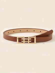 4pcs Alloy Buckle Decor Women's Belts, Casual Versatile PU Leather Waistbands - Multicolor - View 12