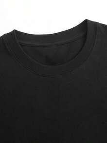 Women's T-Shirt, Casual Ladies' T-Shirt, 100% Cotton, Plus Size, Suitable For All Seasons, With A Fresh Design Print And Wrinkle-Resistant Design. Ideal For Travel And All Seasons. - 黑色 - 查看 4