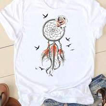 COOL SUMMER Women's Short Sleeve Camisole With Letter And Nail Art Design, Cute And Charming, Fashionable Casual Clothing For Women, Summer Graphic Camisole, Breathable And Comfortable - 白色 18 - 查看 1